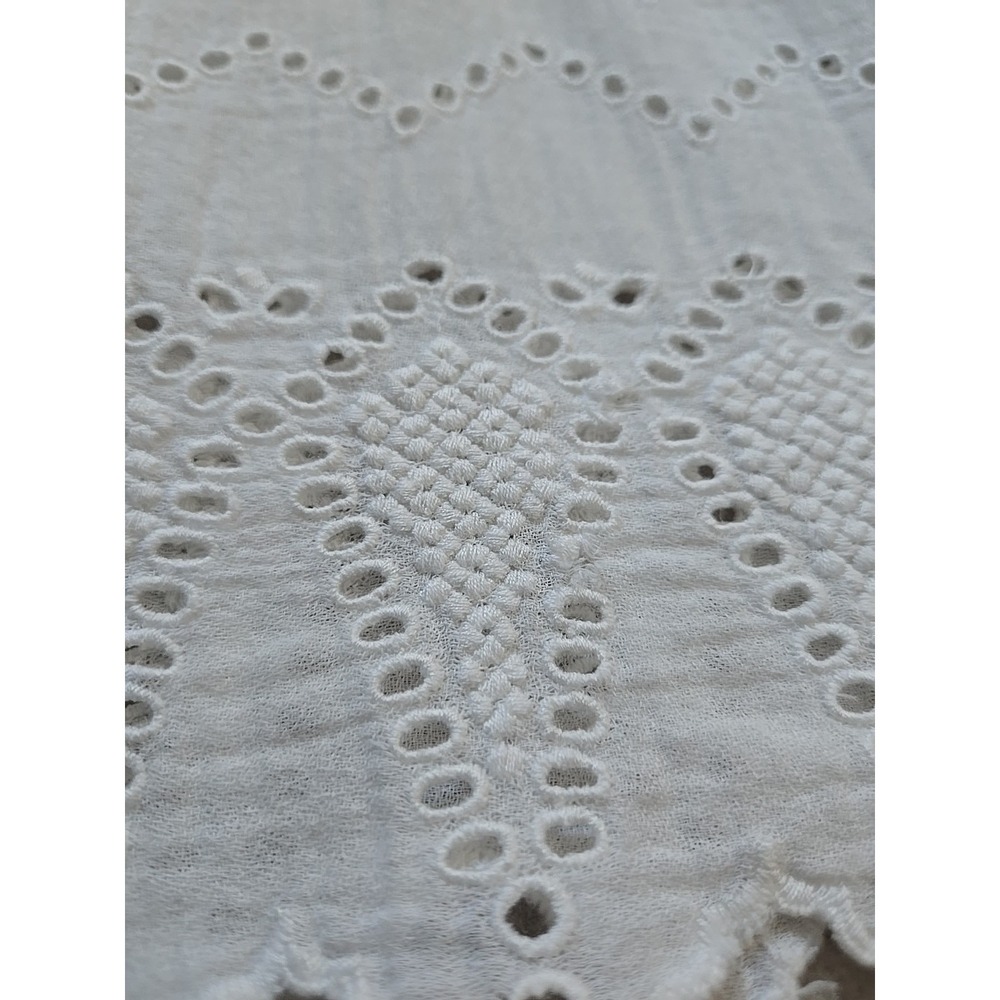 Old Navy Dress M White short Sleeve Midi Embroidered Lightweight cottage‎ Eyelet - Picture 8 of 12